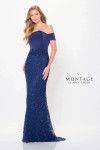 Montage by Mon Cheri M907 Crepe Sequin Off-Shoulder Dress