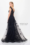 Montage by Mon Cheri M909 Allover Smocked Lace V-Neck Dress
