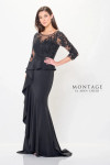 Montage by Mon Cheri M914 Embroidered Tulle Crepe Long Dress