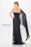Montage by Mon Cheri M920 Chiffon Asymmetric Neck Long Dress