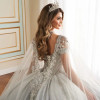 Princesa by Ariana Vara PR30173 CAPE Glitter Tulle Long Dress