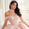 Princesa by Ariana Vara PR70102 Mesh Off-Shoulder Ball Gown