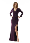 MGNY By Morilee 73010 Jersey Long Sleeves V-neck Gown