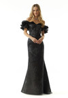 MGNY By Morilee 73013 Textured Jacquard Off Shoulder Gown