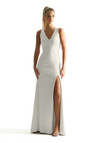 Morilee Bridesmaid 21857 Luxe Satin V-neck Sleeveless Dress