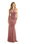 Morilee Bridesmaid 31234 Stretch Velvet Halter V-neck Dress