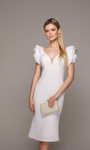 Alyce Paris 70024 Scuba Plunging Neck Straight Short Dress
