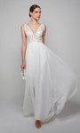 Alyce Paris 7072 Chiffon Vintage Lace Plunging Neck Dress