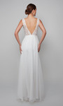 Alyce Paris 7072 Chiffon Vintage Lace Plunging Neck Dress
