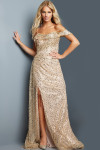 Jovani 23392 Sequin Sweetheart Neck Off the Shoulder Dress