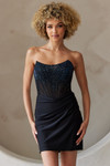 Amelia Couture 3021S Stretchy Jersey Strapless Short Dress