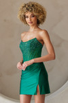 Amelia Couture 3021S Stretchy Jersey Strapless Short Dress