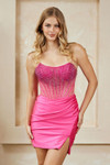 Amelia Couture 3021S Stretchy Jersey Strapless Short Dress