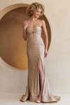 Amelia Couture AG0110 Glitter Jersey Strapless Corset Dress