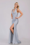 Amelia Couture 3040 Satin Halter Neck Sleeveless Slit Dress