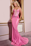 Jovani D5046 Embroidered Plunging Illusion Neckline Gown