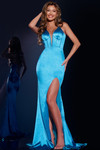 Jovani D5032 Deep V-Neck sleeveless Thigh-High Slit Gown
