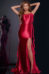 Jovani D5078 Rose Shoulder Thigh-High Slit Elegant Gown
