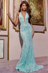 Jovani D5302 Beaded Sparkling Halter Neck Sleeveless Gown