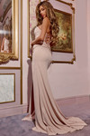 Jovani D5017 V-neckline Strapless Long Dress