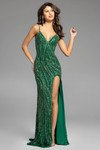 Jovani 42176 Spaghetti Strap V-neckline Long Dress