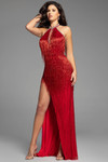 Jovani 43922 Halter Neck Sleeveless Long Dress
