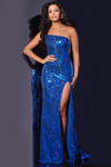 Jovani 43399 Sequin Asymmetric Neck Strapless Gown