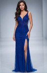 Jovani 43221 Illusion V-neck Sleeveless Long Dress