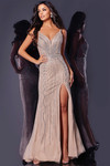 Jovani 43221 Illusion V-neck Sleeveless Long Dress