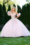 Jovani 43231 Off The Shoulder 3D Floral Applique Ball Gown