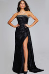 Jovani 23892 Embellished Bodice Strapless High Slit Gown