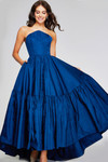 Jovani 26152 Satin Taffeta Strapless Tiered Skirt Long Gown
