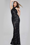 Jovani 40180 Sheer Sequin Beaded Halter Neck Sleeveless Gown