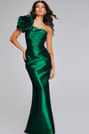 Jovani 40206 Taffeta Large Floral Accent One-Shoulder Gown