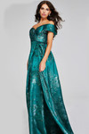Jovani 40296 Metallic Textured Off-Shoulder Sleeveless Gown