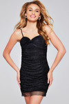 Jovani 36892 Jersey Beaded Sweetheart V-Neck Short Dress