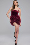 Jovani 38495 Velvet Spaghetti Strap Sleeveless Short Dress