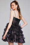 Jovani 39654 Sheer Ruffle Sequin Sweetheart Neck Short Dress