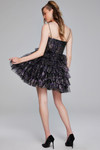 Jovani 39654 Sheer Ruffle Sequin Sweetheart Neck Short Dress