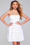 Jovani 39658 Sequin Ruffles Strapless Sleeveless Short Dress