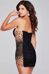 Jovani 39788 Jersey Beaded Ruffles Embellished Short Dress