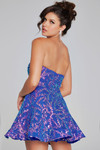 Jovani 39927 Satin Sequin Strapless Sleeveless Short Dress