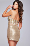 Jovani 40057 Sequin Sheer Embellished Strapless Short Dress