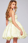 Jovani 40374 Floral Print Tulle Strapless A-line Short Dress