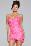 Jovani 40380 Lace Strapless Sweetheart Neck Short Dress