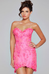 Jovani 40380 Lace Strapless Sweetheart Neck Short Dress