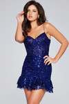 Jovani 40383 Lace Beaded Sleeveless V-Neck Cocktail Dress