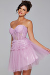 Jovani 40467 Tulle Ruffles Sweetheart Neckline Short Dress