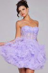 Jovani 40628 Tulle Strapless Sweetheart Neck Short Dress