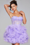 Jovani 40628 Tulle Strapless Sweetheart Neck Short Dress
